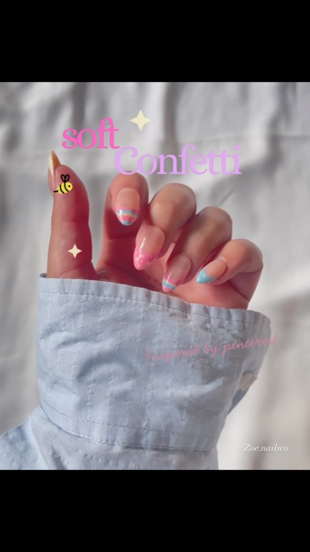 Soft Confetti press-on nail set